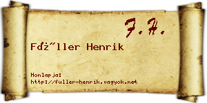 Füller Henrik névjegykártya